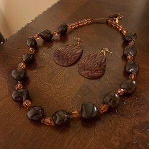 Chocolate Milk Dud Pattern Jewelry Set
